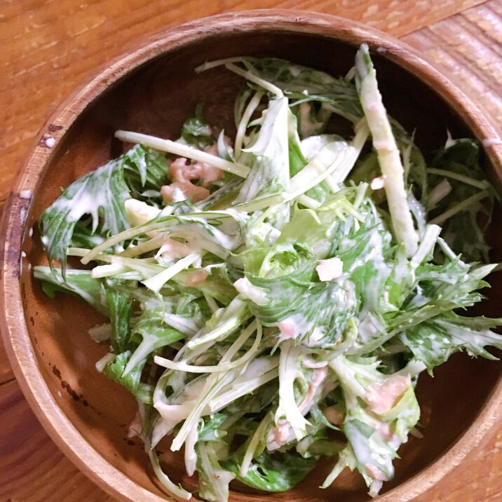 水菜とツナときゅうりのサラダ